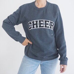 Vintage Gildan Heavy Blend Gray Embroidered Cheer Crewneck Sweater S College
